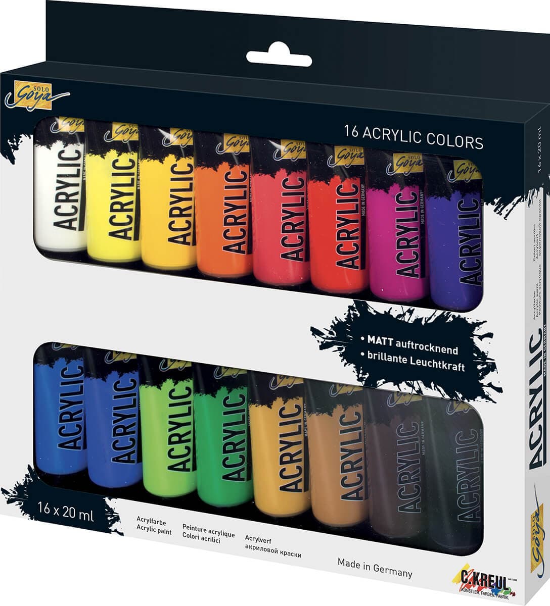Kreul Solo Goya akrylové barvy sada 16 barev 20ml