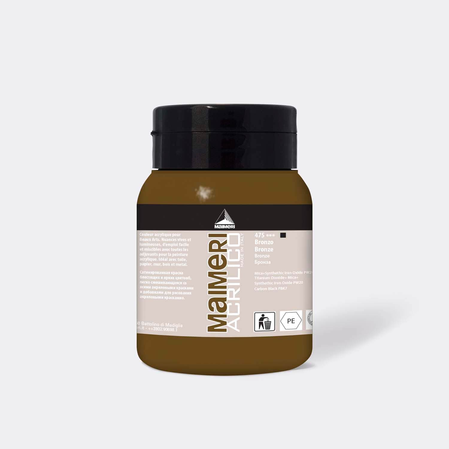 Maimeri Acrilico bronzová metalická akrylová barva 500 ml