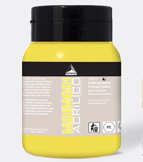 Maimeri Acrilico akrylová barva žlutá střední permanentní 500 ml