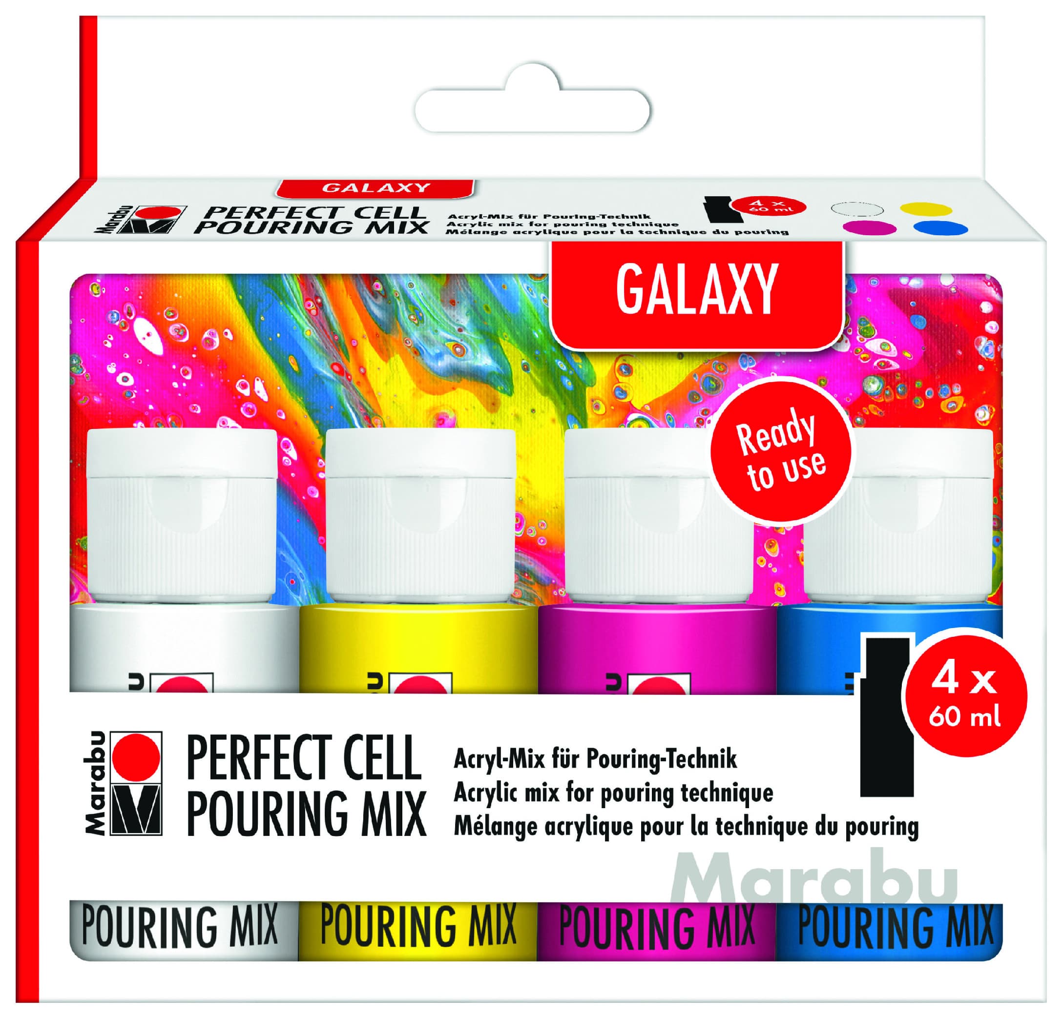 Marabu Galaxy Pouring sada akrylových barev 4x60 ml