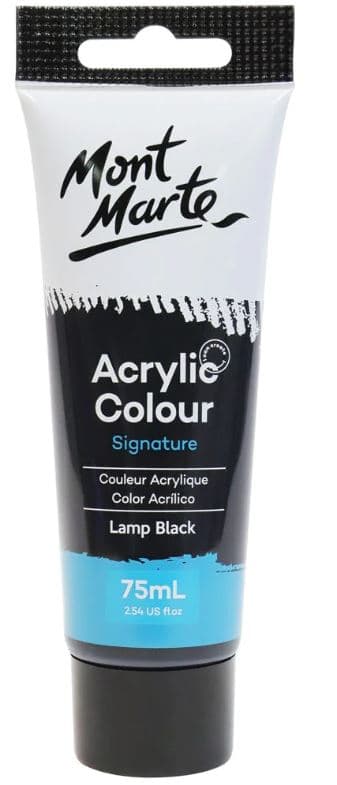 MontMarte akrylová barva černá Lamp Black 75ml tuba