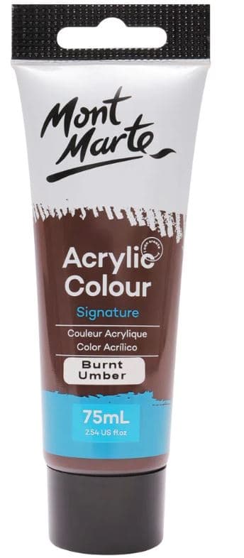 Mont Marte akrylová barva Burnt Umber hnědá 75ml tuba