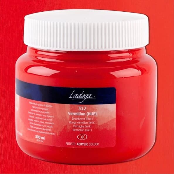 Nevskaya Palitra Ladoga akrylová barva červená rumělka 500 ml