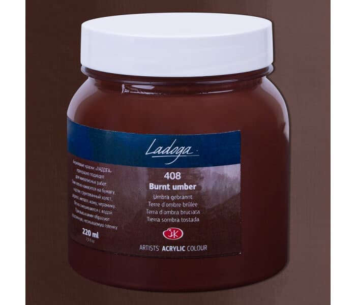 Nevskaya Palitra Ladoga akrylová barva hnědá umbra pálená 220ml