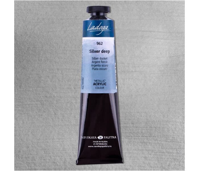 Ladoga 962 stříbrná metalická akrylová barva 46 ml