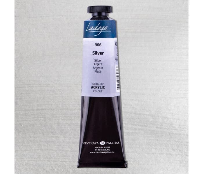 Nevskaya Palitra Ladoga stříbrná metalická akrylová barva 46ml