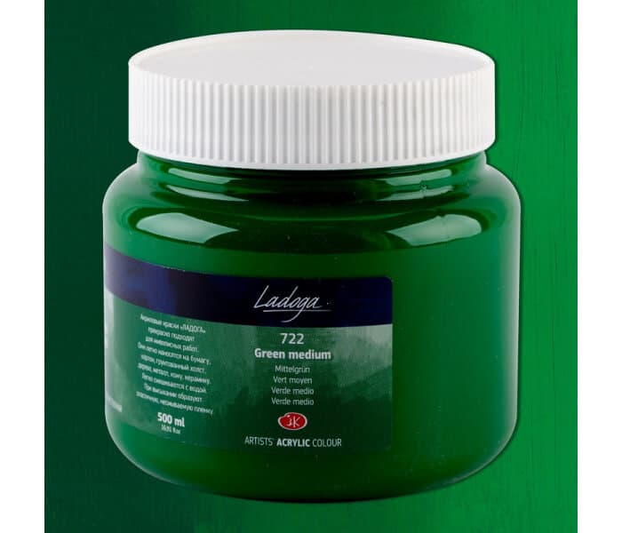 Nevskaya Palitra Ladoga akrylová barva zelená střední 500 ml