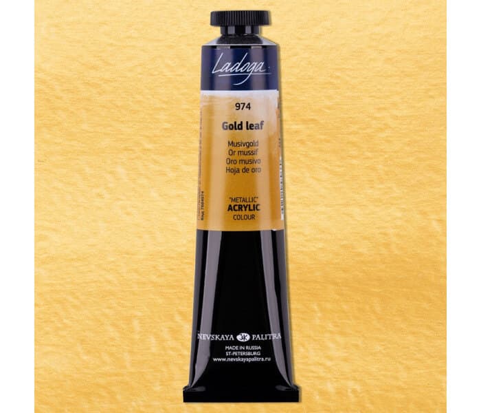 Nevskaya Palitra Ladoga zlatá metalická akrylová barva Gold leaf