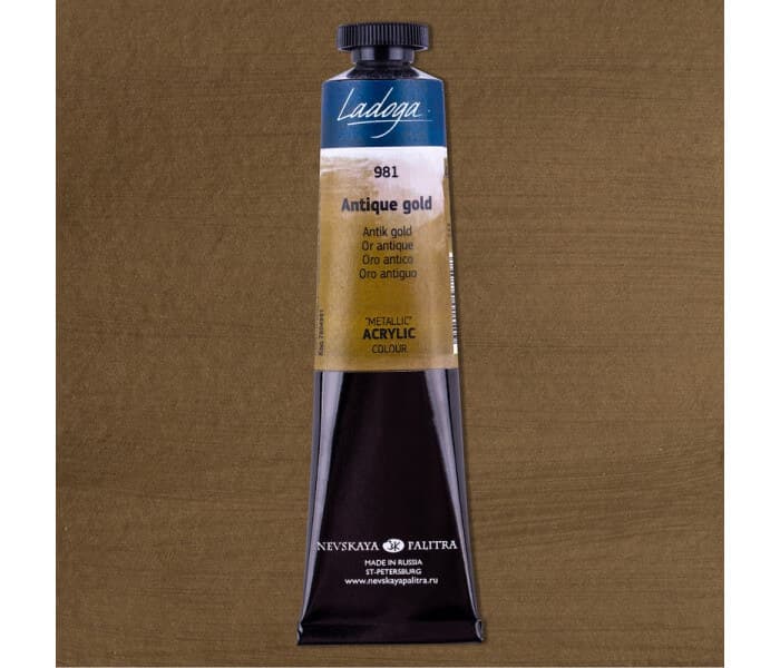 Nevskaya Palitra Ladoga metalická akrylová barva Antique Gold 981