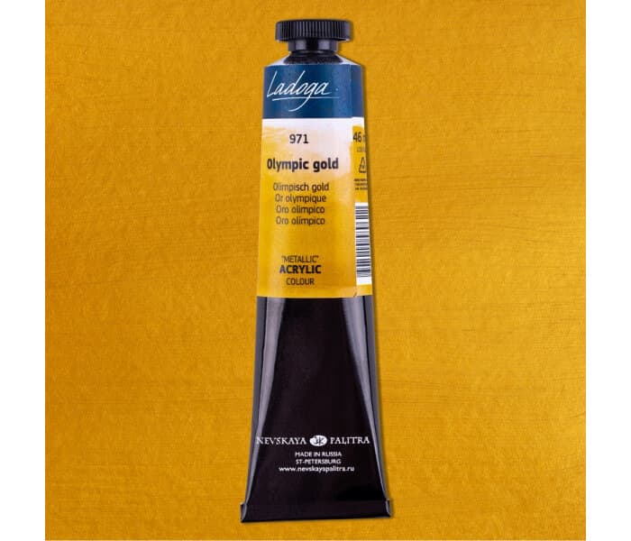 Nevskaya Palitra Ladoga metalická akrylová barva Olympic Gold 46ml