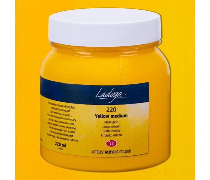 Nevskaya Palitra Ladoga akrylová barva žlutá střední 220 ml