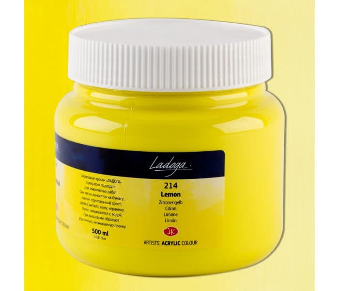 Nevskaya Palitra Ladoga akrylová barva žlutá citronová 500 ml