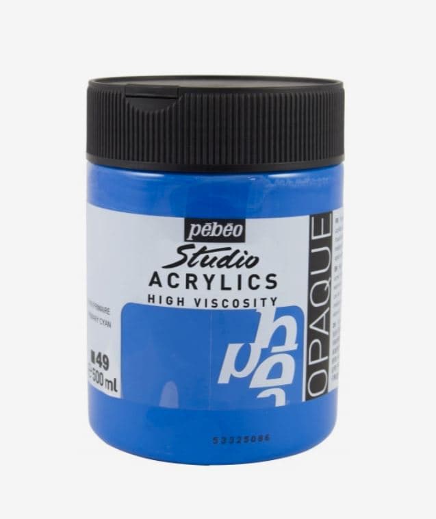 Pébéo Studio Acrylic azurová akrylová barva 500 ml modrá