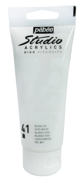 Pébéo Studio Acrylic brilantní bílá akrylová barva 100 ml