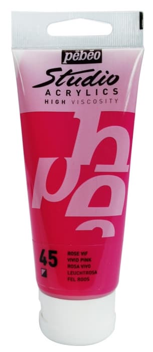 Pébéo Studio Acrylic 100 ml brilantní růžová akrylová barva