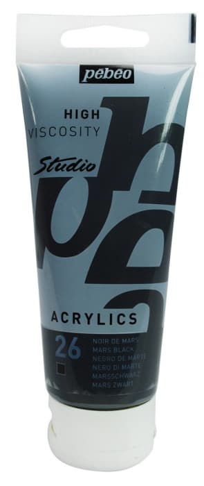 Pébéo Studio Acrylic černá Mars akrylová barva 100 ml
