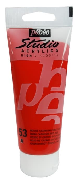 Pébéo Studio Acrylic 100 ml kadmium červené tmavé barva