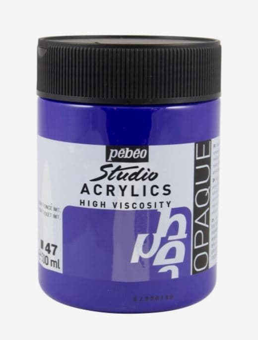 Pébéo Studio Acrylic fialová tmavě kobalt akrylová barva 500ml