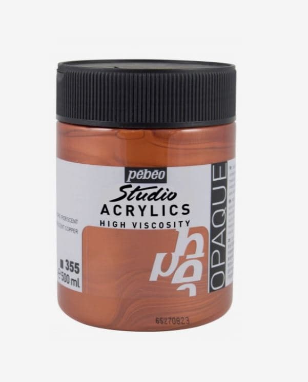 Pébéo Studio Acrylic irizující měděná akrylová barva 500 ml