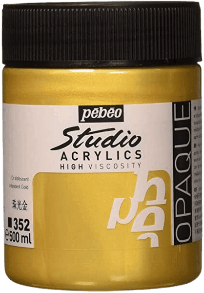 Pébéo Studio Acrylic metalická zlatá akrylová barva 500 ml