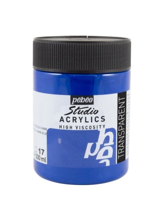 Pébéo Studio Acrylic modrá Phthalocyanine akrylová barva 500 ml
