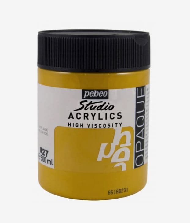 Pébéo Studio Acrylic akrylová barva okr žlutý 500 ml