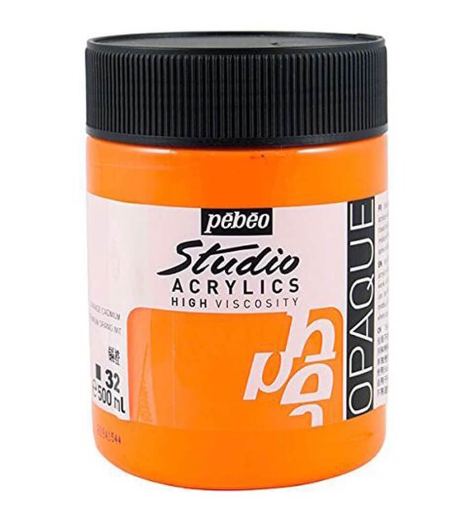 Pébéo Studio Acrylic akrylová barva oranžová kadmium 500ml
