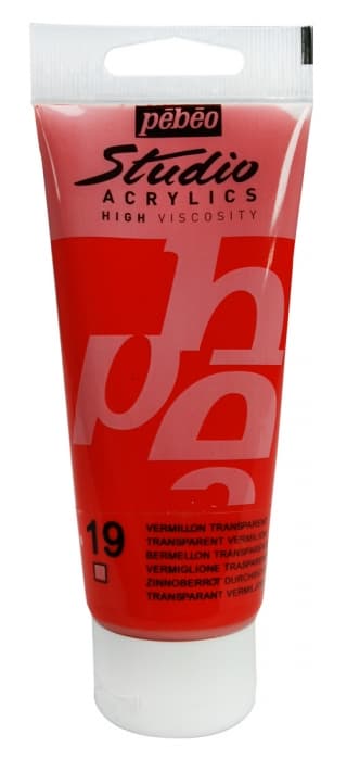 Pébéo Studio Acrylic rumělka transparentní akrylová barva 100 ml