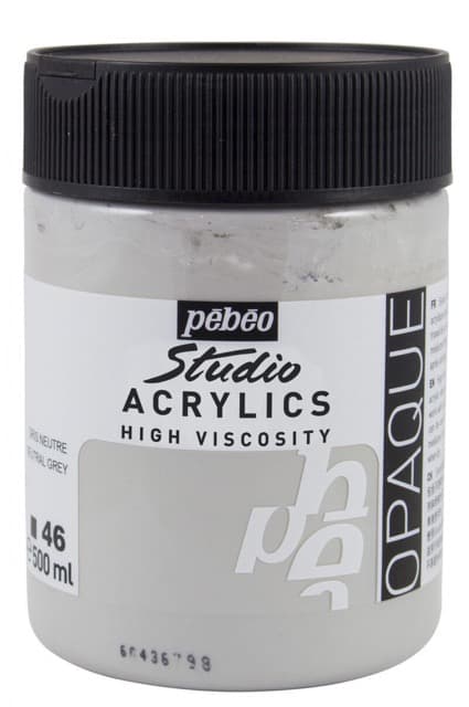 Pébéo Studio Acrylic šedá akrylová barva 500 ml