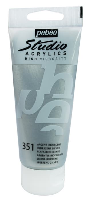 Pébéo Studio Acrylic stříbrná iridescentní akrylová barva 100 ml