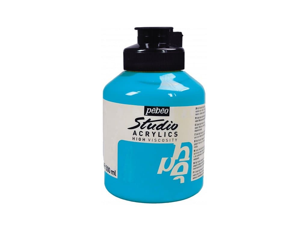 Pébéo Studio Acrylic tyrkysově modrá akrylová barva 500 ml
