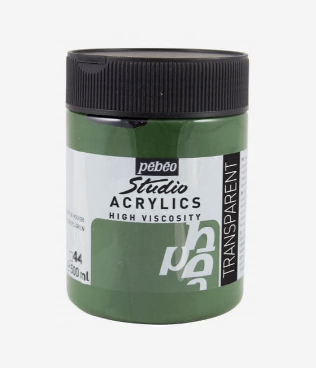 Pébéo Studio Acrylic zelená Hooker akrylová barva 500 ml