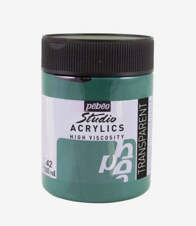 Pébéo Studio Acrylic zelená smaragd akrylová barva 500 ml
