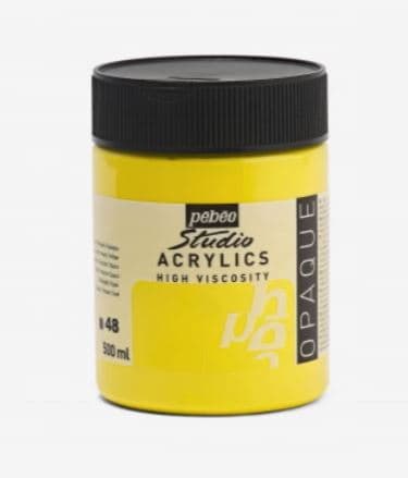 Pébéo Studio Acrylic žlutá akrylová barva 500 ml