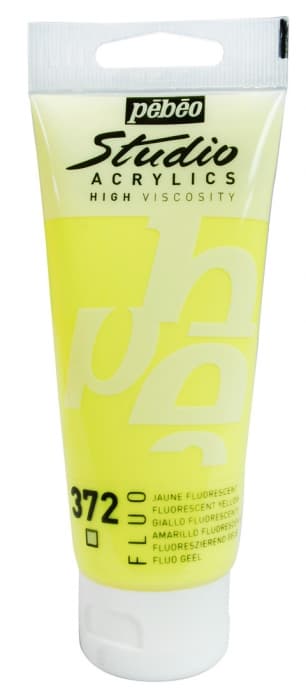 Pébéo Studio Acrylic fluorescentní žlutá akrylová barva 100 ml