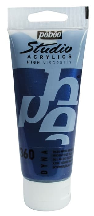 Pébéo Studio Acrylic 360 modročerná iridescentní akrylová barva 100 ml