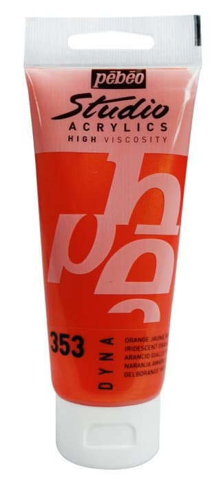 Pébéo Studio Acrylic oranžovo žlutá iridescentní akrylová barva 100ml