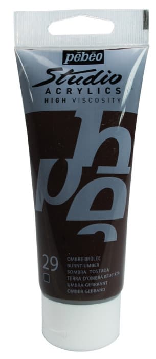 Pébéo Studio Acrylic 100 ml umbra pálená hnědá barva