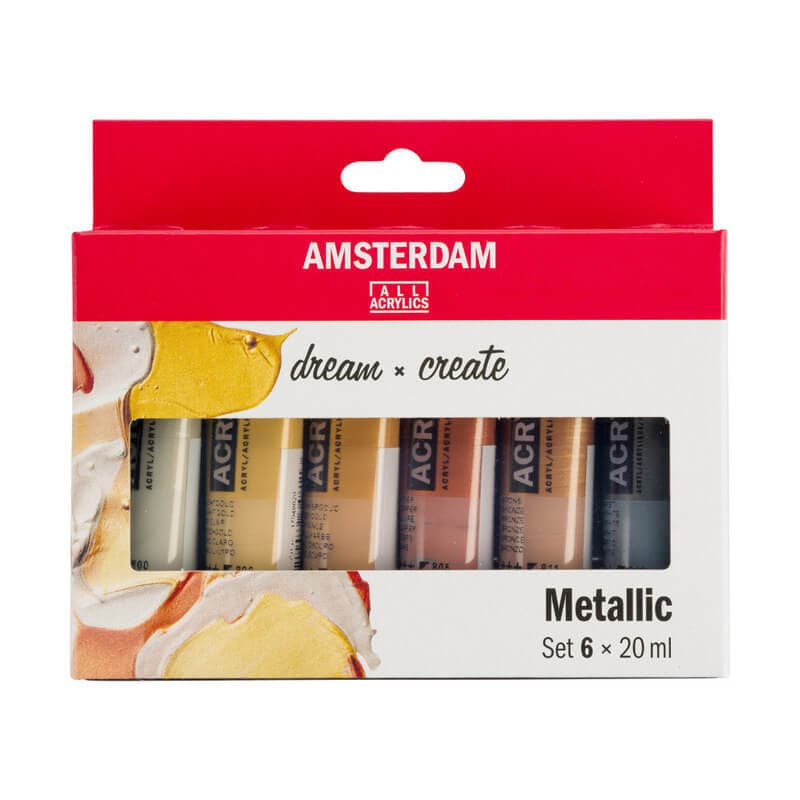 Talens Amsterdam sada 6 metalických akrylových barev 6x20ml