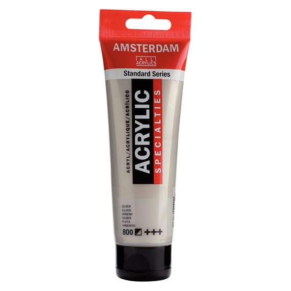 Royal Talens Amsterdam akrylová metalická barva stříbrná 120ml