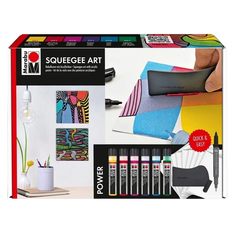 Marabu Acryl Color Squeegee Art Set Power 6 barev