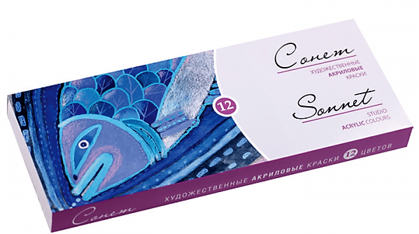 Nevskaya Palitra Sonnet akrylové barvy sada 12 barev
