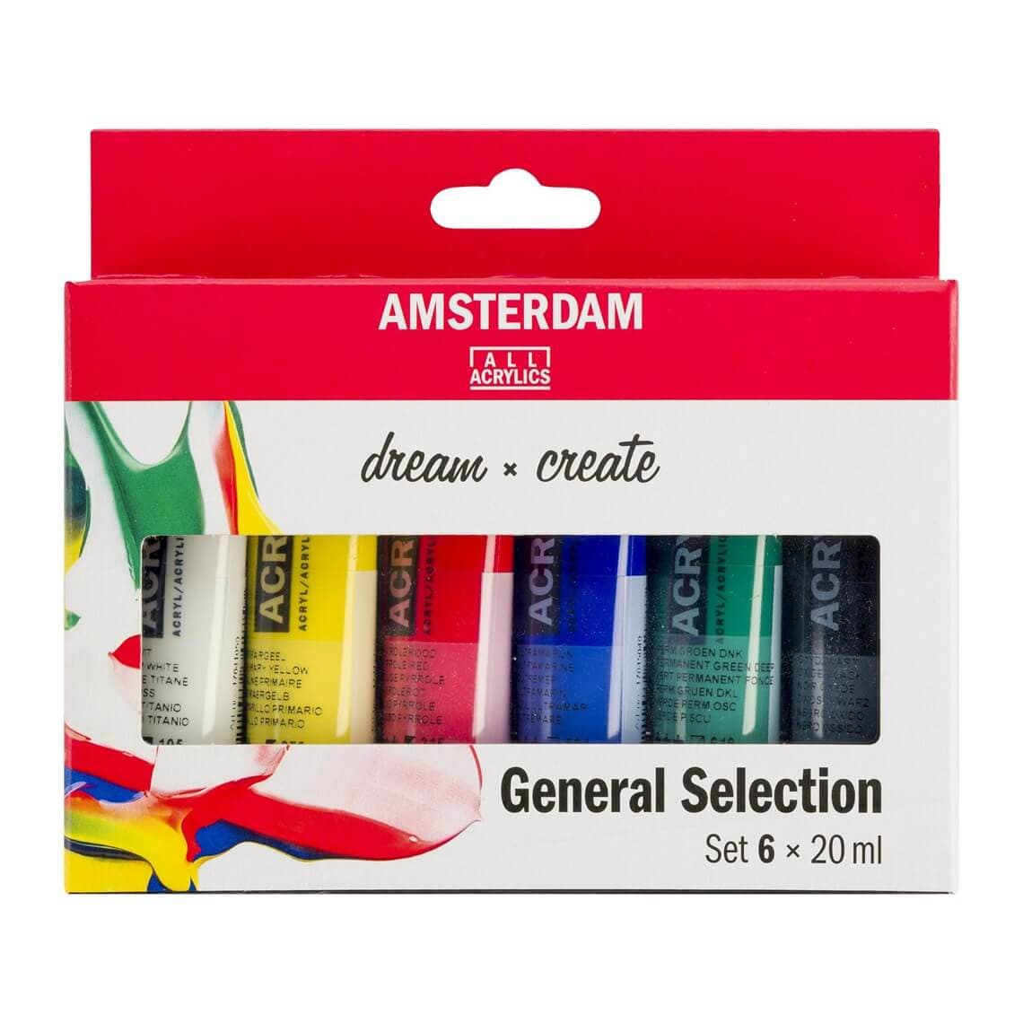 Sada akrylových barev Amsterdam 6x20 ml základní odstíny