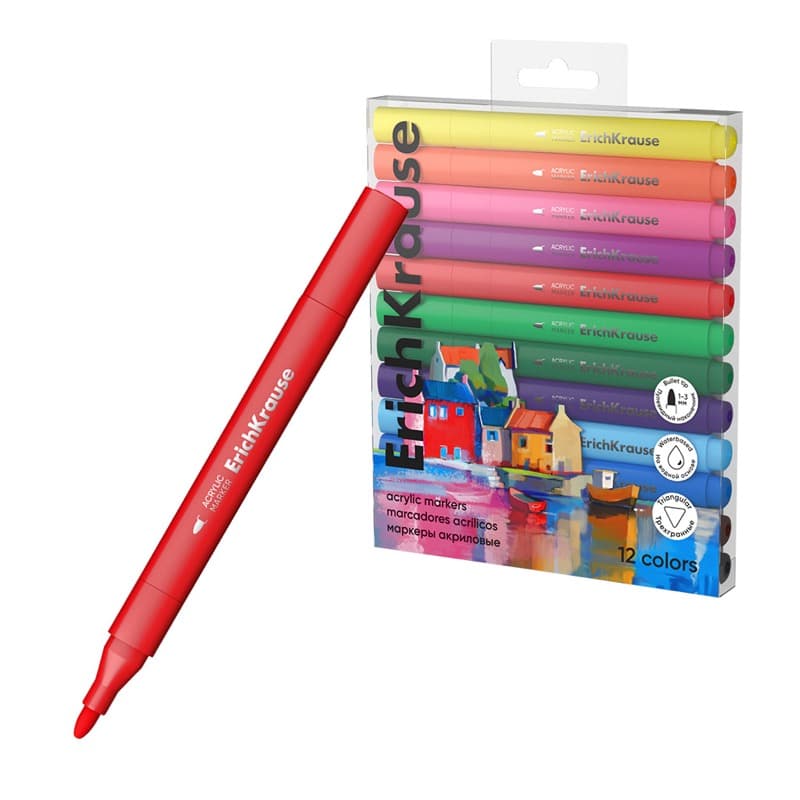ErichKrause ART SPIRIT akrylové fixy 12 barev kulatý hrot