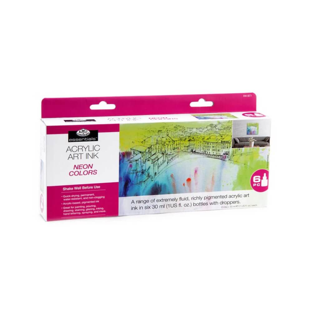 Royal Langnickel akrylové inkousty sada neonových barev 6x30ml