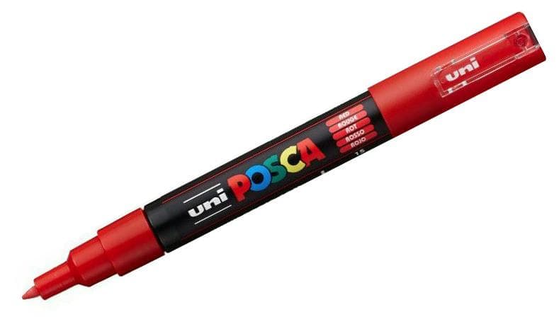 Uni Posca 1M červený akrylový popisovač 0,7 mm