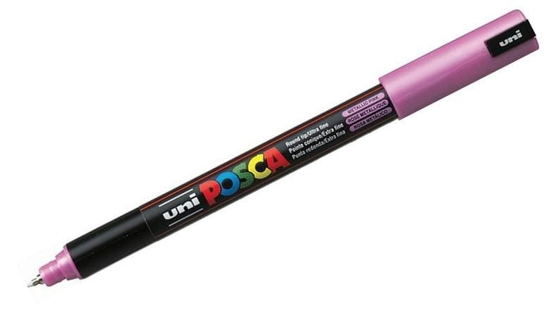 Uni Posca 1MR metalický růžový akrylový popisovač 0,7mm