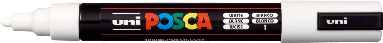 Uni Posca 5M bílý akrylový popisovač 1,8-2,5 mm