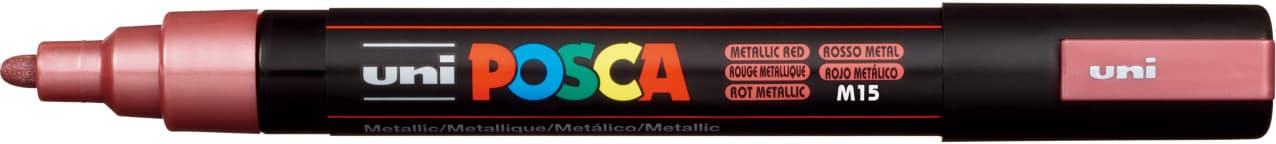 Uni Posca 5M červený metalický akrylový popisovač 2,5 mm