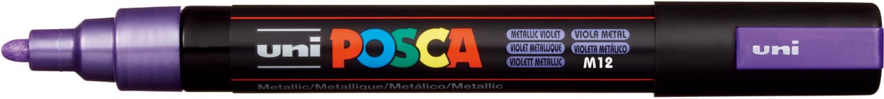 Uni Posca 5M fialový metalický akrylový popisovač 1,8-2,5mm